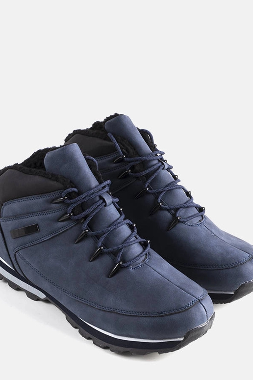 Tmavomodré zimné turistické topánky,...