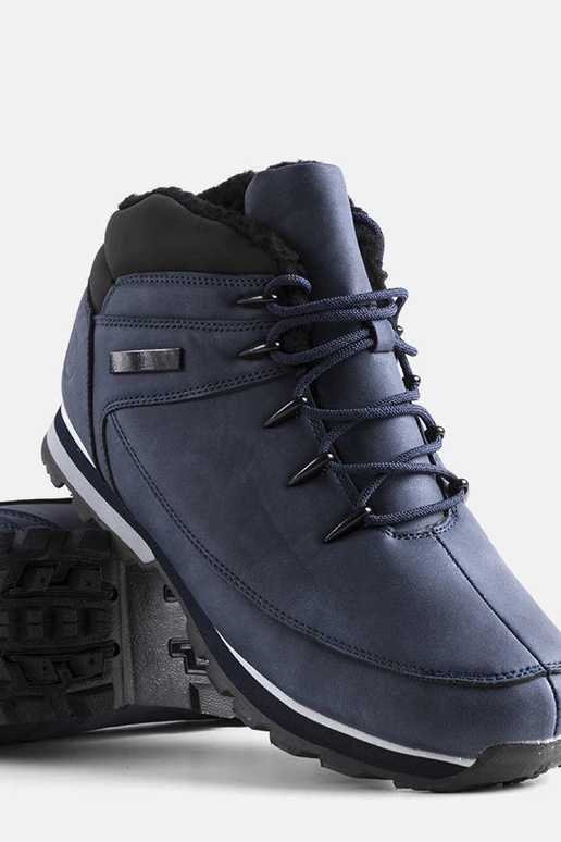 Tmavomodré zimné turistické topánky,...