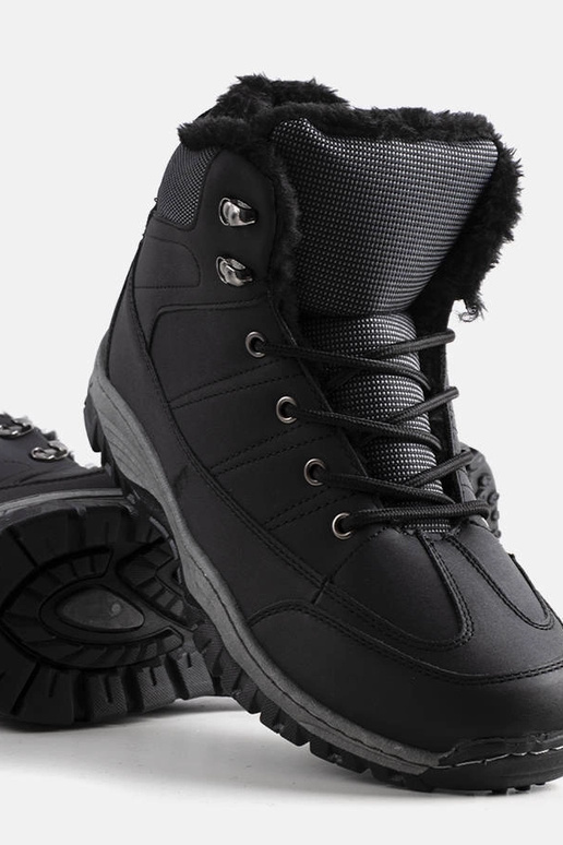 Čierne zimné turistické topánky,...