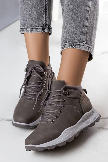 Sivé zateplené dámske čižmy... 2