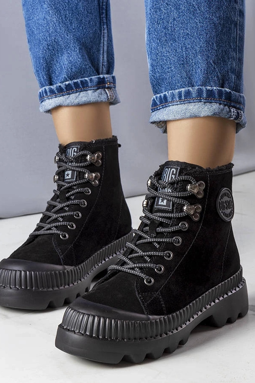 Čierne zateplené členkové čižmy Big...