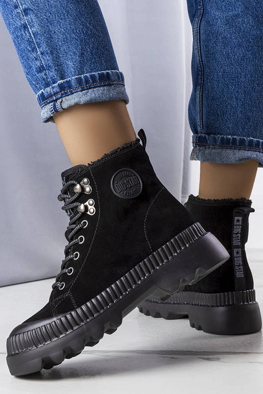 Čierne zateplené členkové čižmy Big...