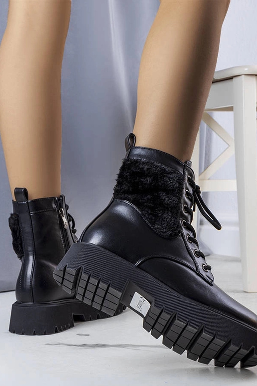 Čierne Dixie kožušinové zateplené čižmy