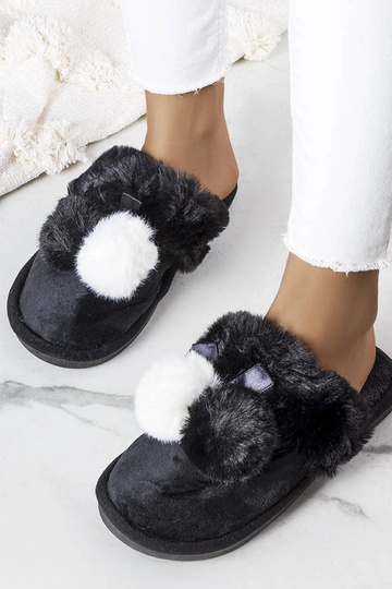 Čierne Bonnet papuče