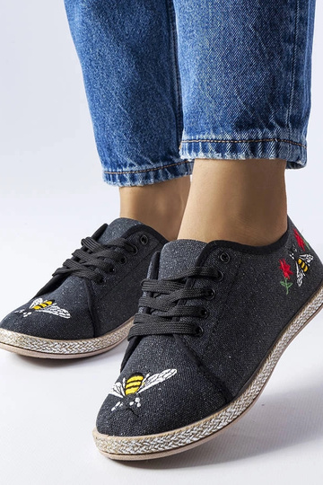 Malia čierne trblietavé espadrilky