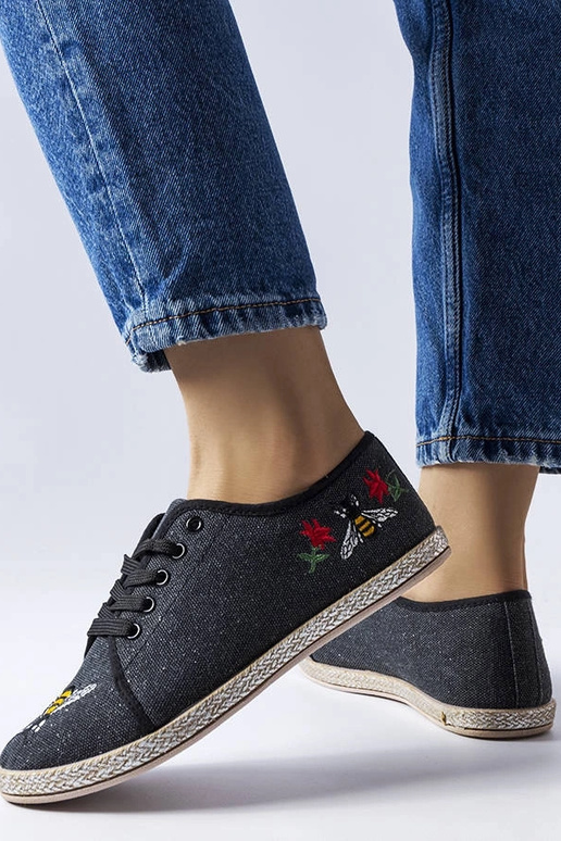 Malia čierne trblietavé espadrilky