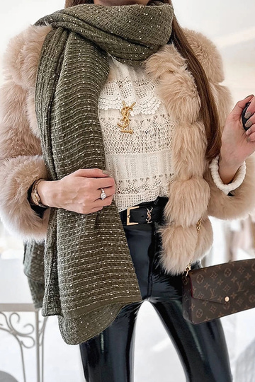 Khalil zelený bodkovaný šál