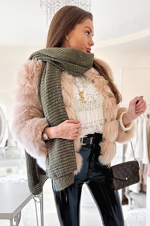 Khalil zelený bodkovaný šál