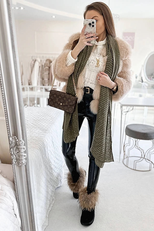 Khalil zelený bodkovaný šál