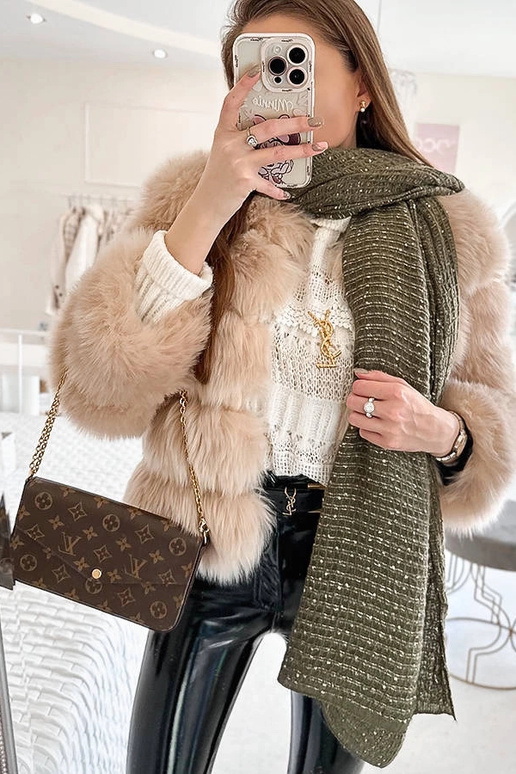 Khalil zelený bodkovaný šál