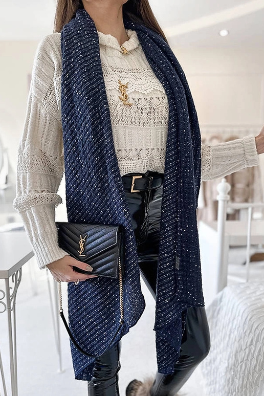 Khalil tmavomodrý bodkovaný šál