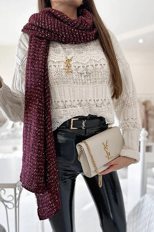 Bodkovaný šál Khalil Burgundsko