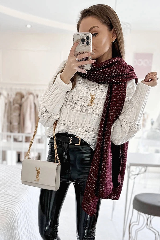 Bodkovaný šál Khalil Burgundsko