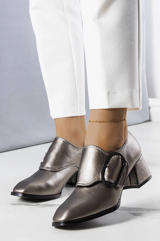 Ailani šedé lodičky na blokovom opätku Ailani šedé lodičky na blokovom opätku