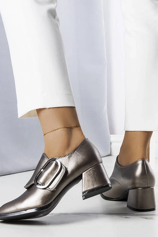 Ailani šedé lodičky na blokovom opätku Ailani šedé lodičky na blokovom opätku