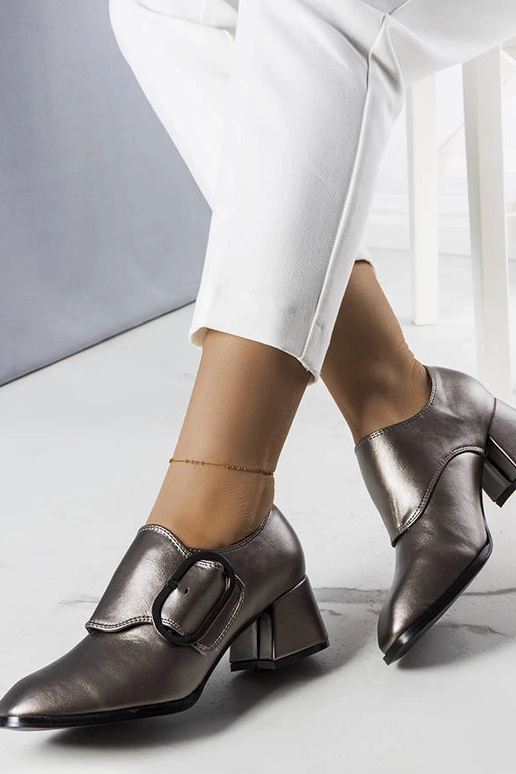 Ailani šedé lodičky na blokovom opätku Ailani šedé lodičky na blokovom opätku