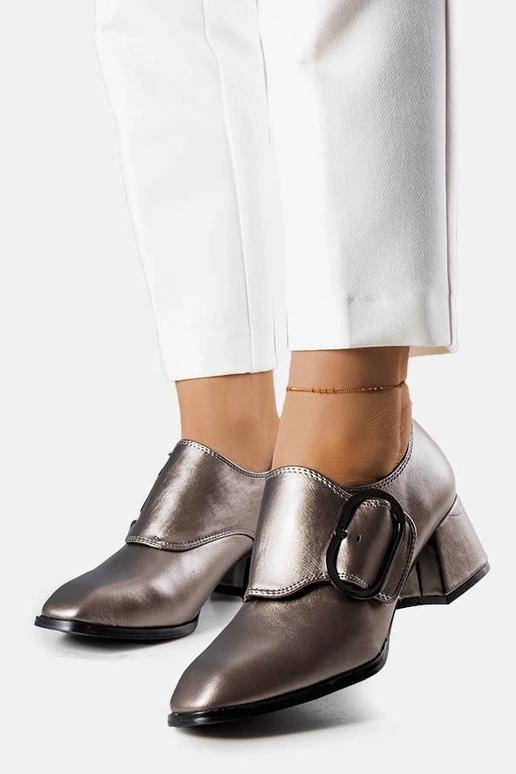 Ailani šedé lodičky na blokovom opätku Ailani šedé lodičky na blokovom opätku