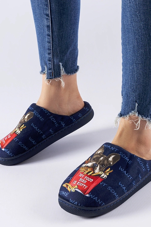 Námornícko modré mäkké hranolky papuče