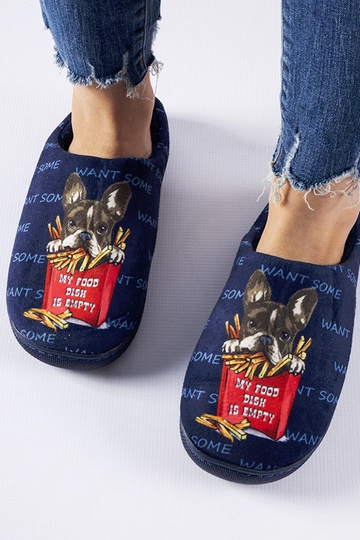 Námornícko modré mäkké hranolky papuče 2