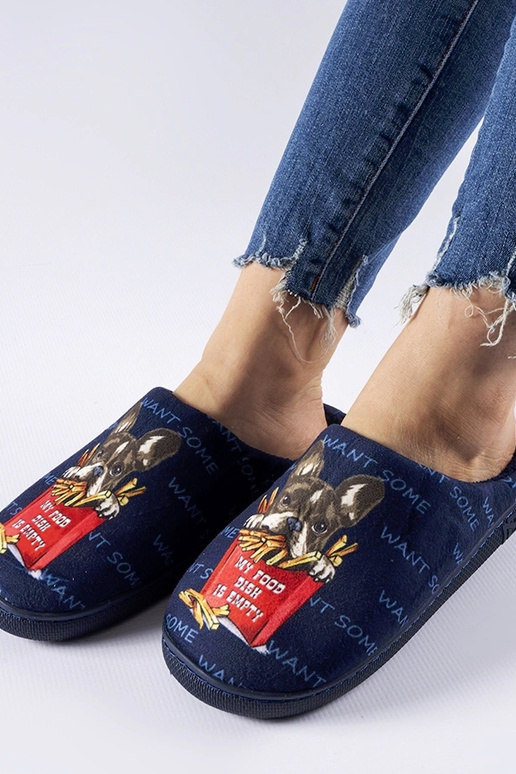 Námornícko modré mäkké hranolky papuče