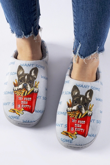 Šedé mäkké hranolčekové papuče 2