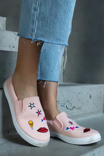 Ružové látkové tenisky s... 2