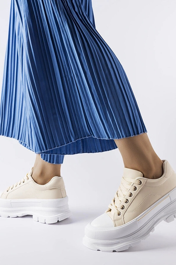 Béžové tenisky na vysokej... 2