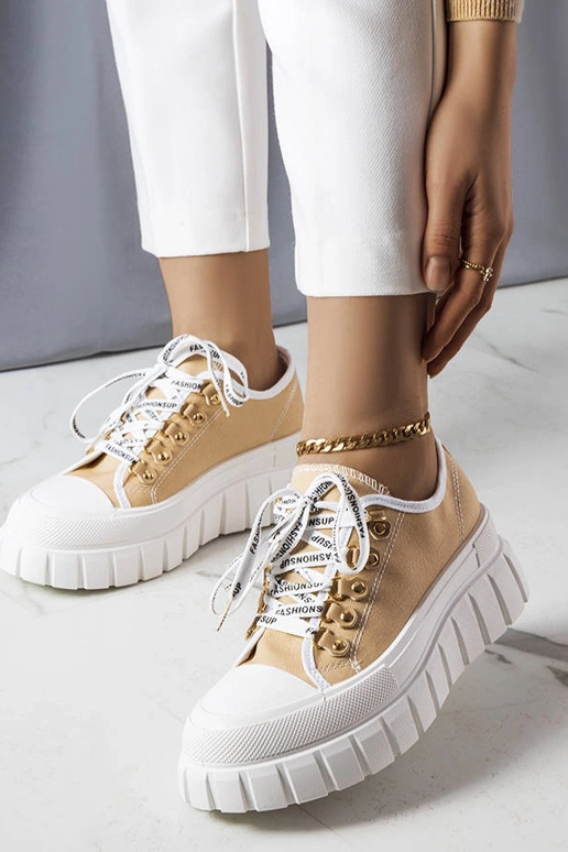 Béžové tenisky na platforme Toni