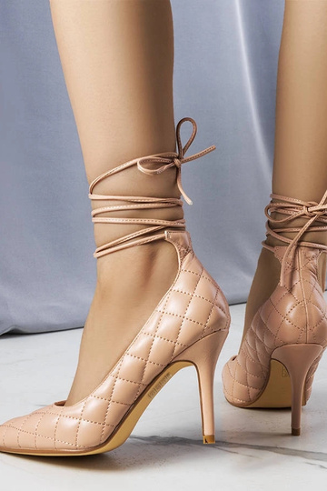 Prešívané šnurovacie podpätky Rosie Pink 2