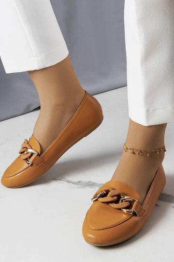 Mamie Brown Chain Loafers
