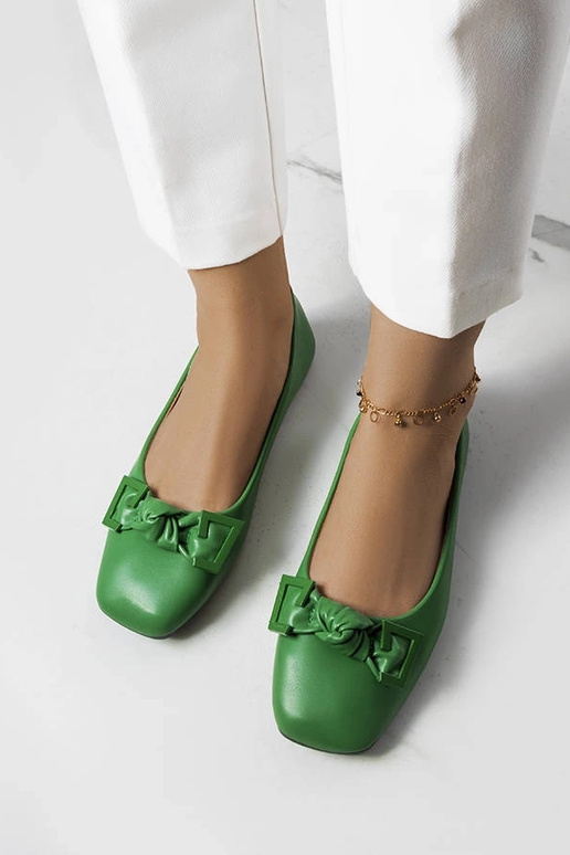 Zelené balerínky s mašľou Tabitha