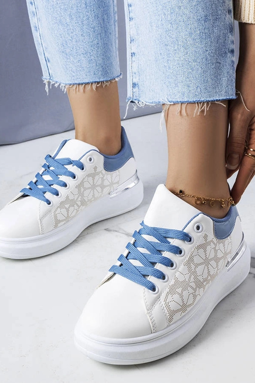 Erinine bielo-modré perforované topánky