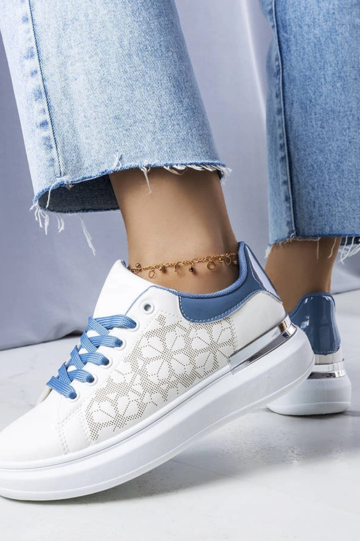 Erinine bielo-modré perforované topánky