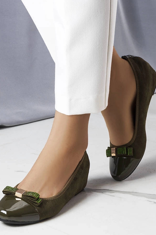 Zelené balerínky potiahnuté klinom...