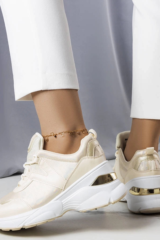 Béžové tenisky s kovovými vložkami Ruais