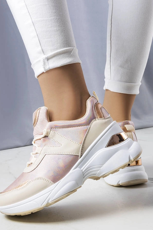 Ružové tenisky s kovovými vložkami Ruais