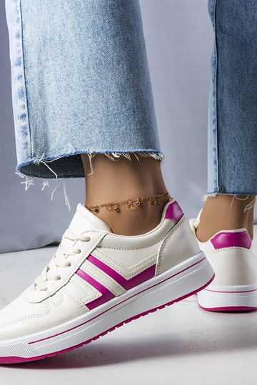 Krémové tenisky s ružovými... 2