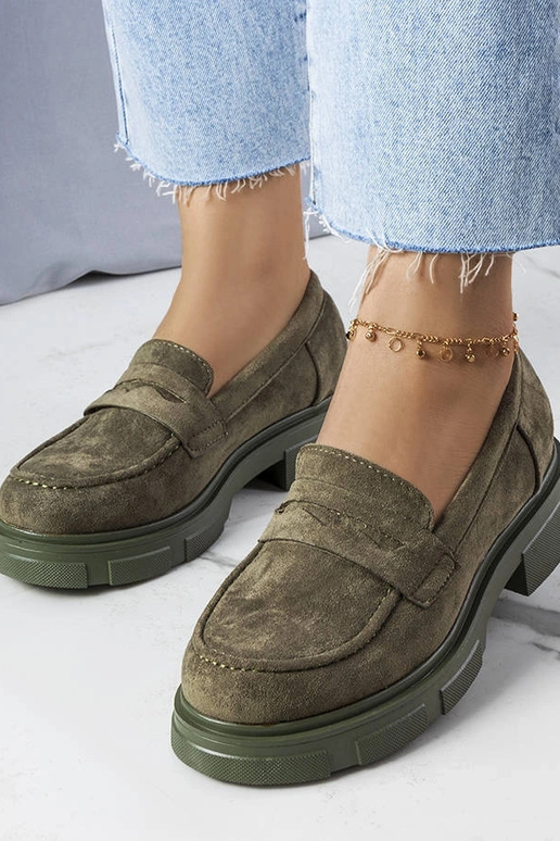 Zelené poltopánky z eko semišu,...