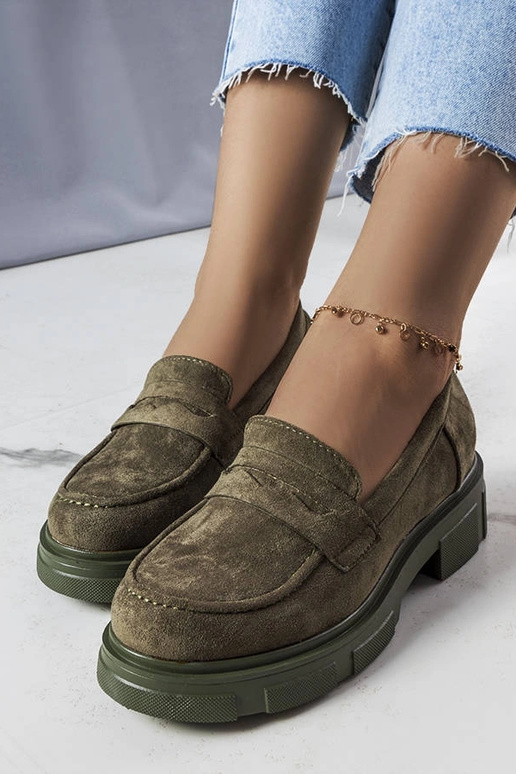 Zelené poltopánky z eko semišu,...