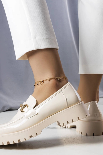 Béžové lakované topánky Simard 2