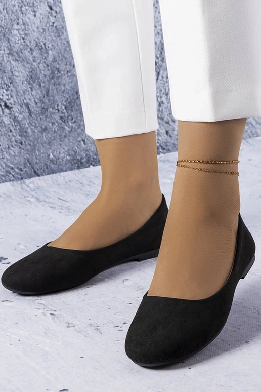 Čierne balerínky s koženou stielkou...