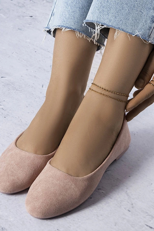 Ružové balerínky s koženou stielkou...