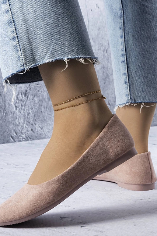 Ružové balerínky s koženou stielkou...