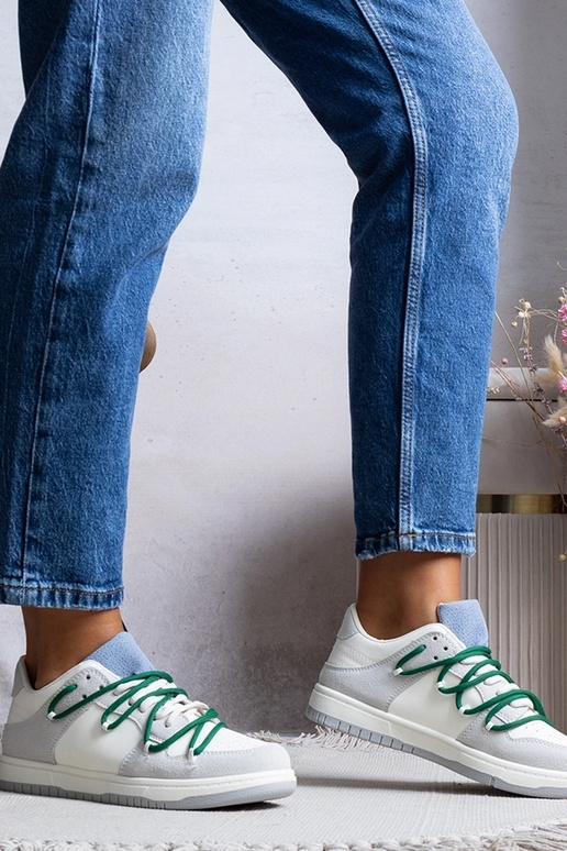 Šedé dámske tenisky so zelenými...