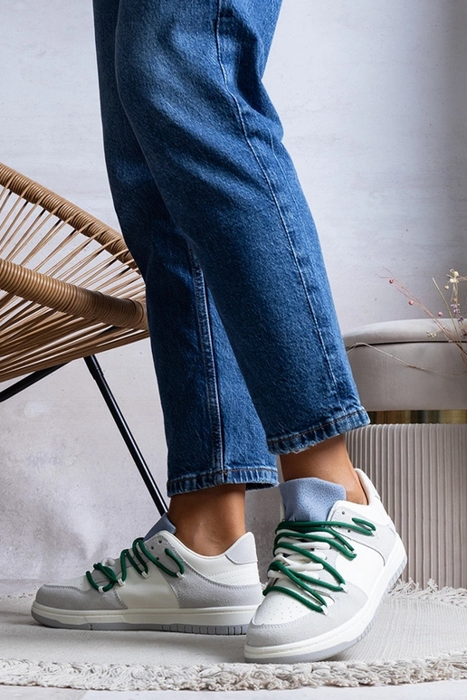 Šedé dámske tenisky so zelenými...