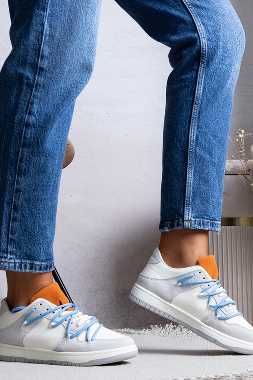 Šedé dámske tenisky modré šnúrky...