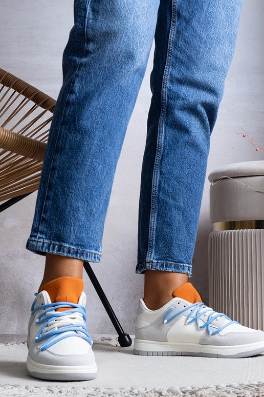 Šedé dámske tenisky modré šnúrky...