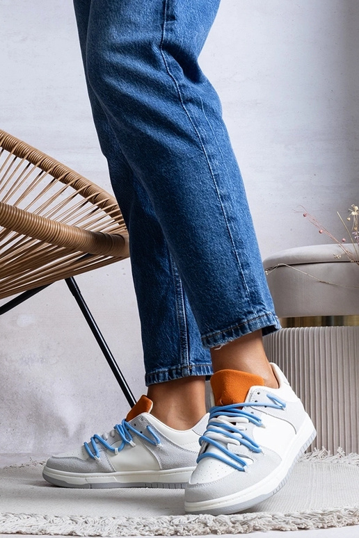 Šedé dámske tenisky modré šnúrky...