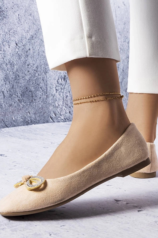 Béžové balerínky s mašľou Gaillou