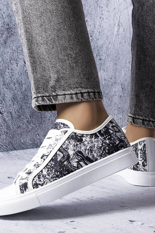 Čiernobiele látkové tenisky Aucoin